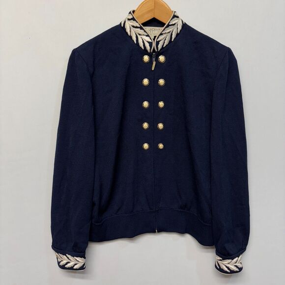 St. John Collection Marie Gray Cardigan Santana Knit Jacket Size Small C055 -16